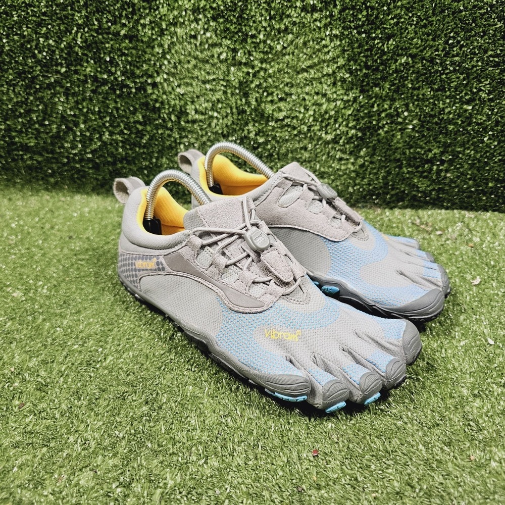 Vibram Five Fingers Bikila Gray Light Blue Barefoot Running Shoes Womens US 8